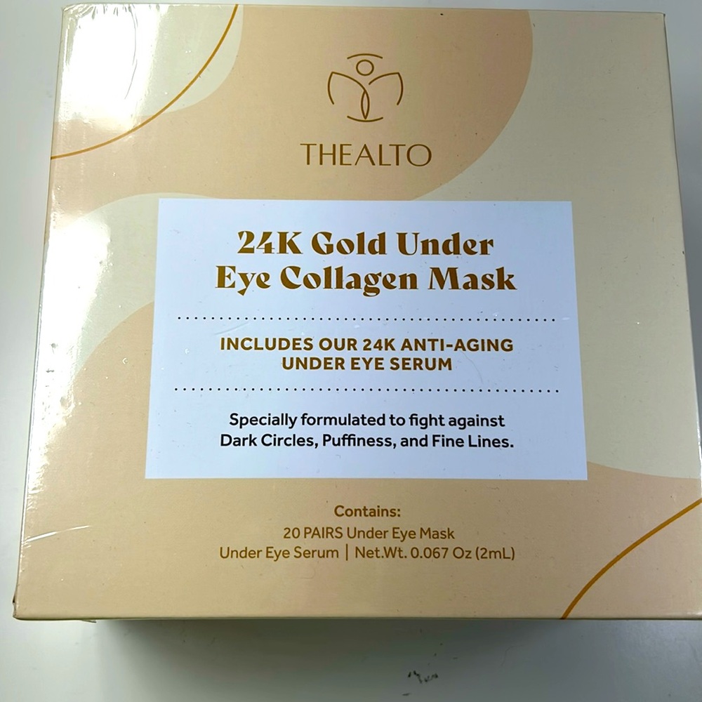NIB Thealto 24k Gold Under Eye Collagen Masks- 20 pair